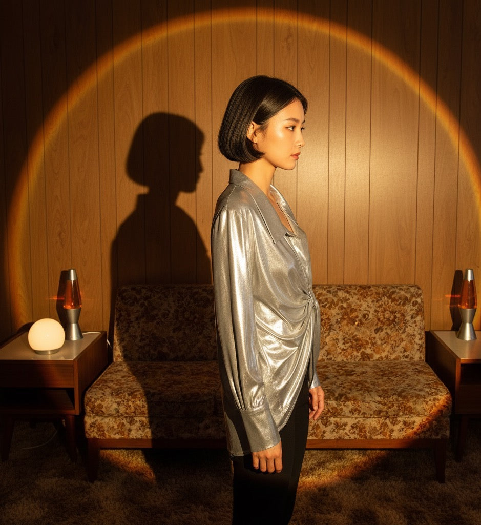 Galactic Glam Metallic top