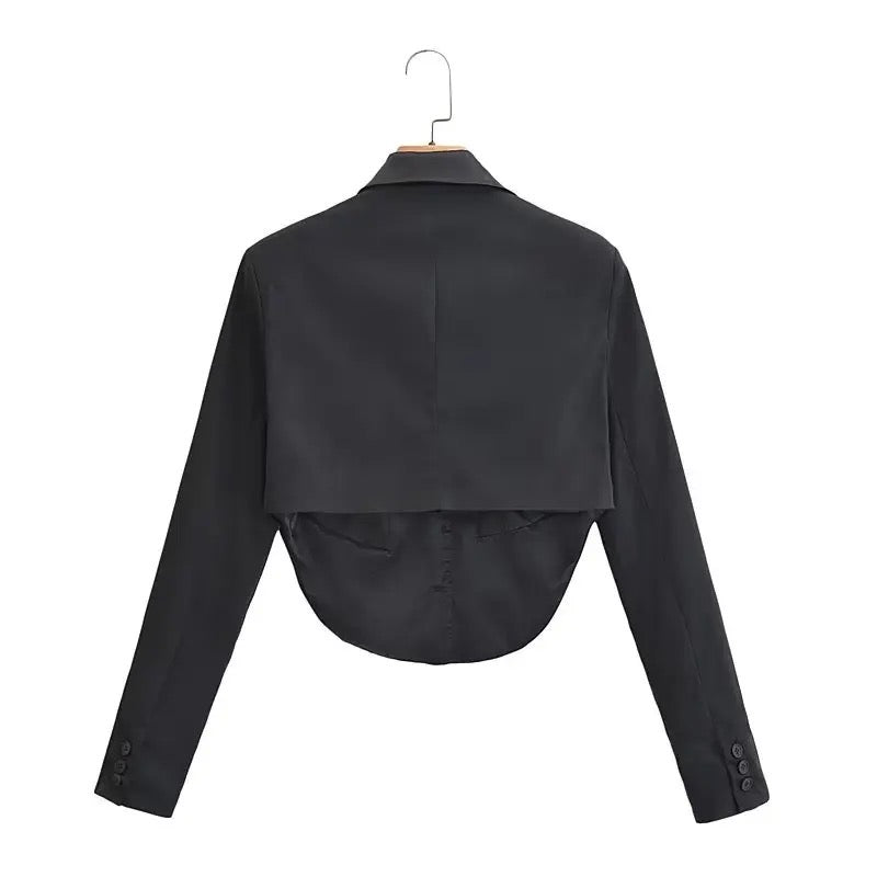 Single breasted crop-top blazer