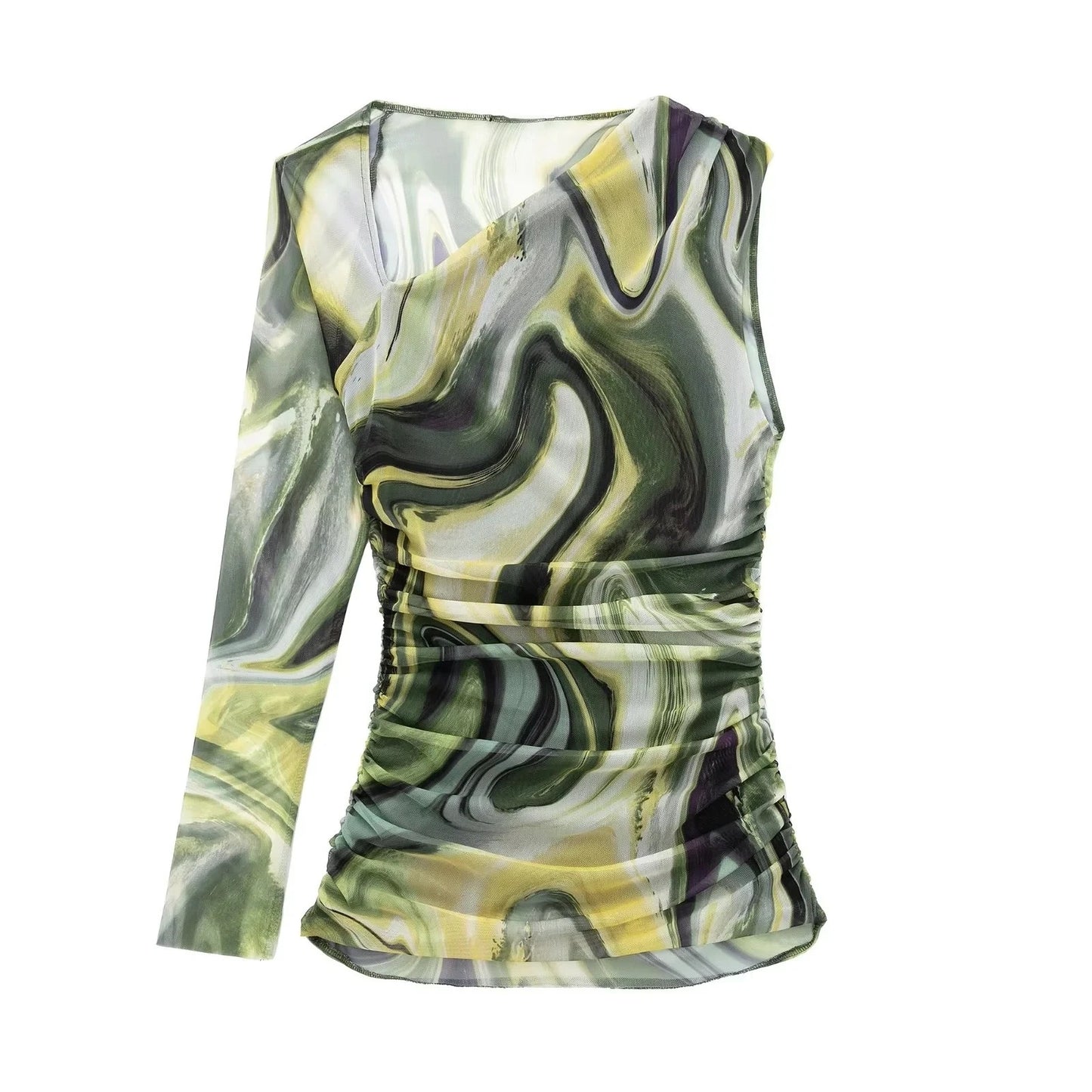 Jade Swirl off-shoulder top