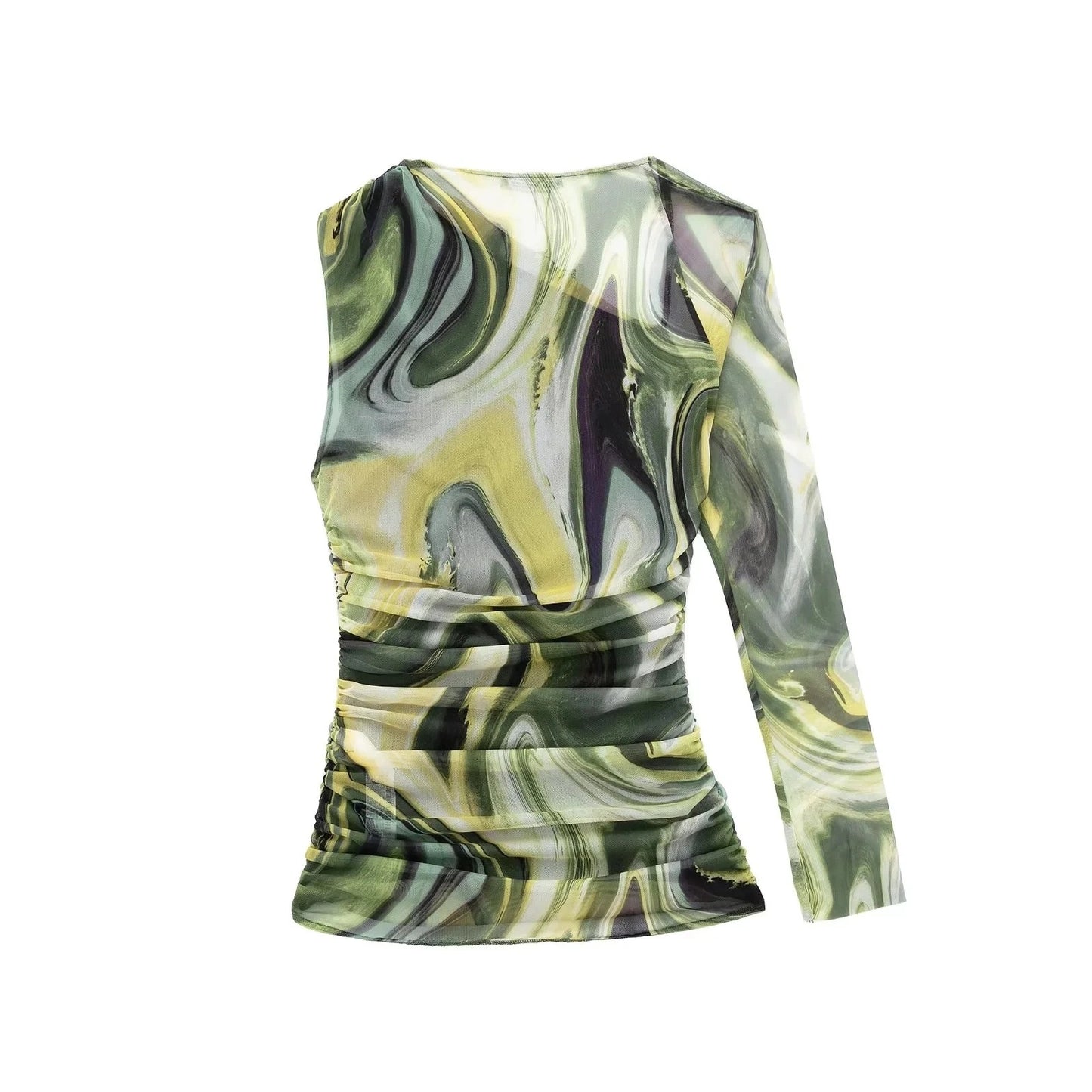 Jade Swirl off-shoulder top
