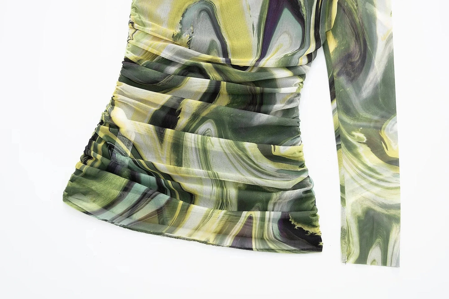 Jade Swirl off-shoulder top